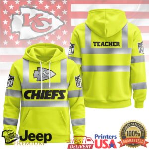 Kansas City Chiefs Official NFL Teacher Safety Hi Vis Hoodie