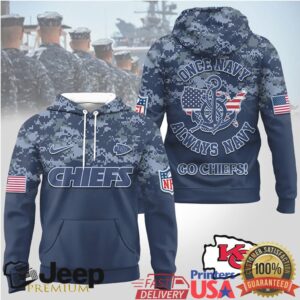 Kansas City Chiefs Official NFL US Navy 3D Hoodie