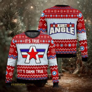 Kurt Angle It’s Damn True WWE Ugly Christmas Sweater