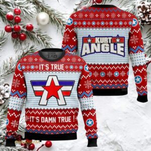 Kurt Angle It’s Damn True WWE Ugly Christmas Sweater