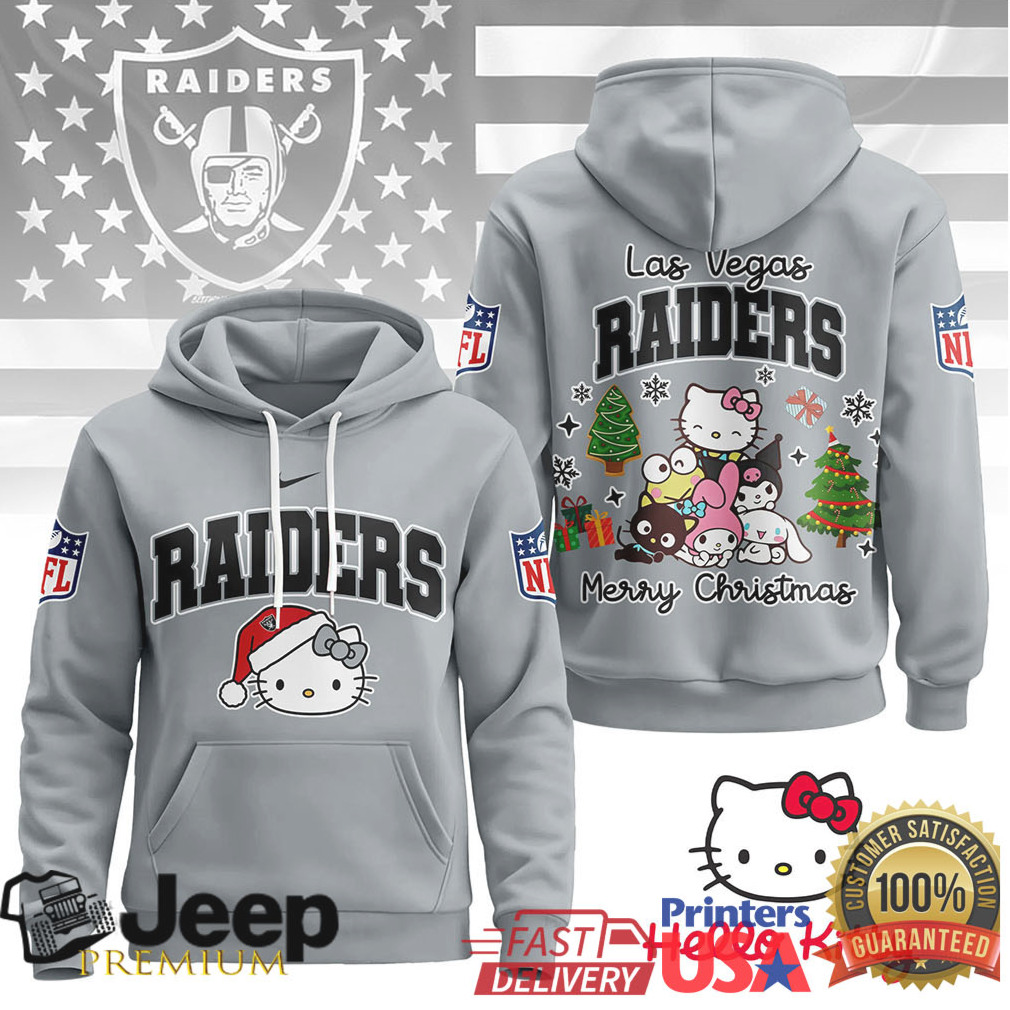 Las Vegas Raiders Official NFL Hello Kitty Christmas 3D Hoodie Las Vegas Raiders Official NFL Hello Kitty Christmas 3D Hoodie