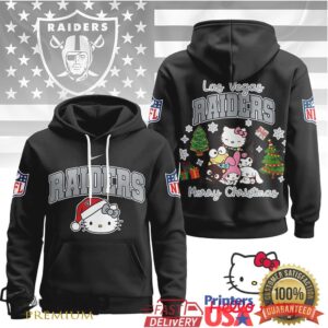 Las Vegas Raiders Official NFL Hello Kitty Christmas 3D Hoodie