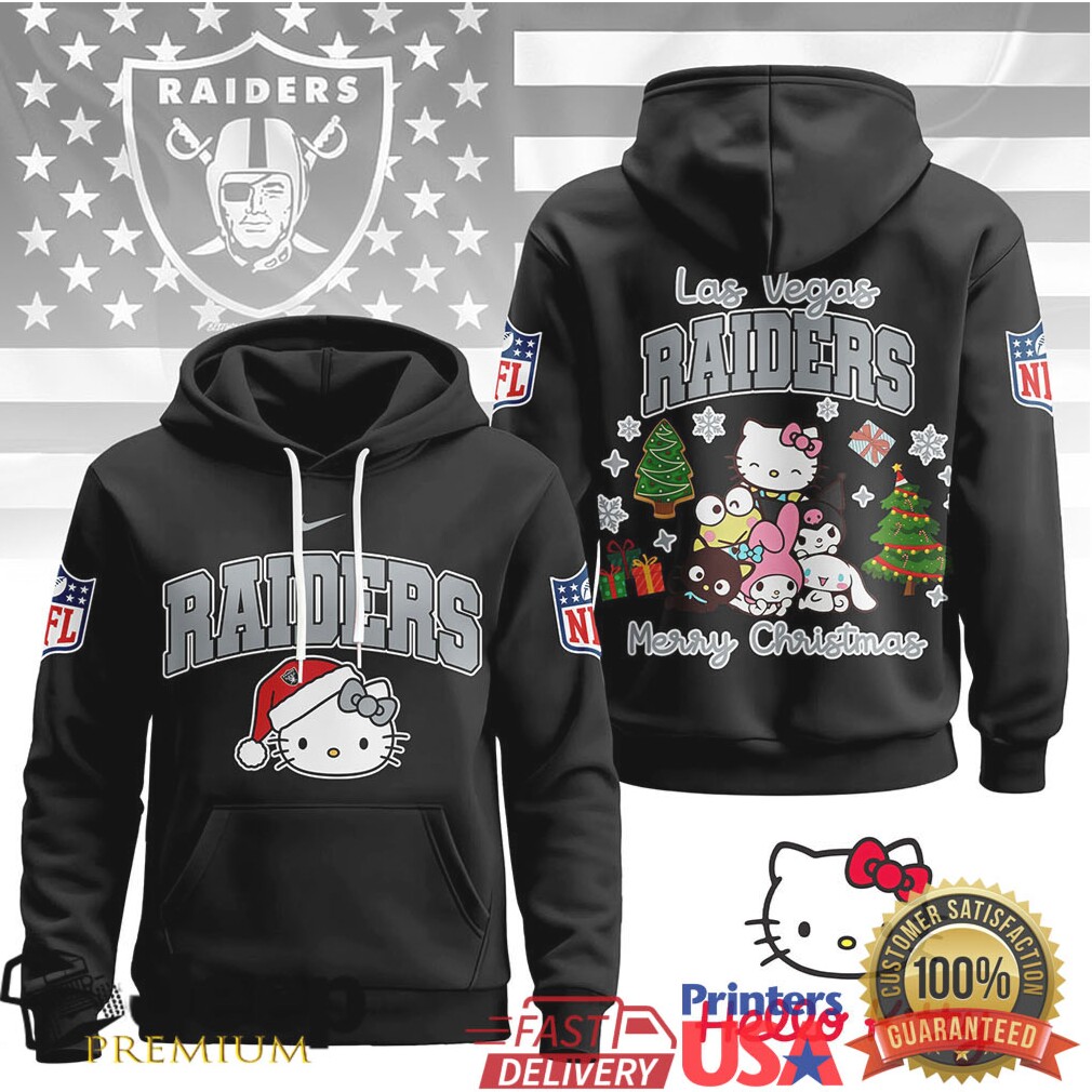 Las Vegas Raiders Official NFL Hello Kitty Christmas 3D Hoodie Las Vegas Raiders Official NFL Hello Kitty Christmas 3D Hoodie