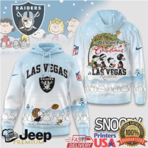 Las Vegas Raiders Official NFL Peanuts Snow Day Hoodie