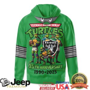 Las Vegas Raiders Official NFL Teenage Mutant Ninja Turtles 35th Anniversary Hoodie