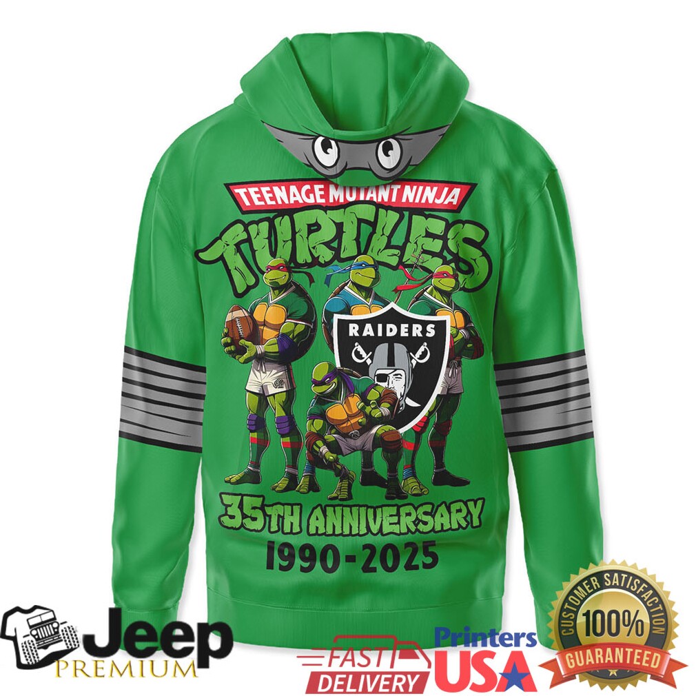 Las Vegas Raiders Official NFL Teenage Mutant Ninja Turtles 35th Anniversary Hoodie Las Vegas Raiders Official NFL Teenage Mutant Ninja Turtles 35th Anniversary Hoodie