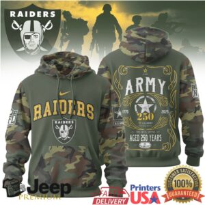 Las Vegas Raiders Official NFL US Army 250th anniversary 3D Hoodie