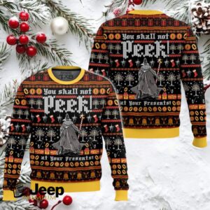 Lord Of The Ring, You Shall Not Peek At Your Presents Ugly Christmas Sweater