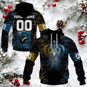 Los Angeles Chargers NFL Rose Dragon Custom Name