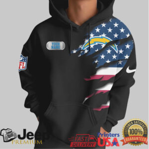 Los Angeles Chargers Official NFL Customizable Skull Hoodie