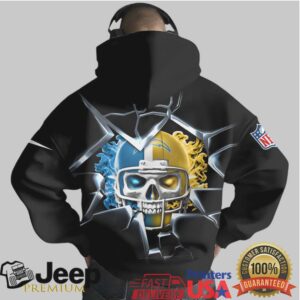 Los Angeles Chargers Official NFL Customizable Skull Hoodie