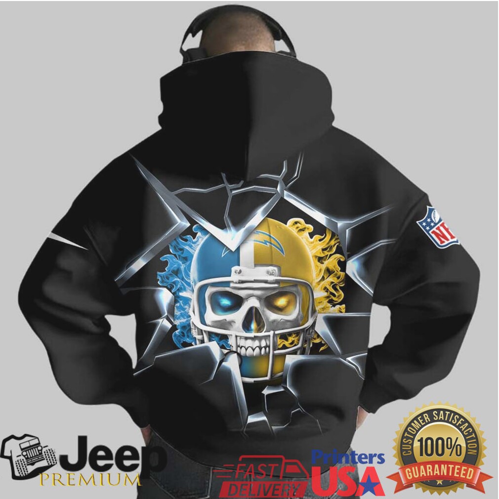 Los Angeles Chargers Official NFL Customizable Skull Hoodie Los Angeles Chargers Official NFL Customizable Skull Hoodie