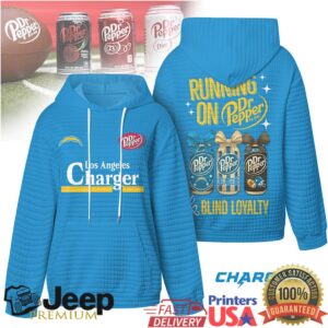 Los Angeles Chargers Official NFL Dr.Pepper Waffle Hoodie
