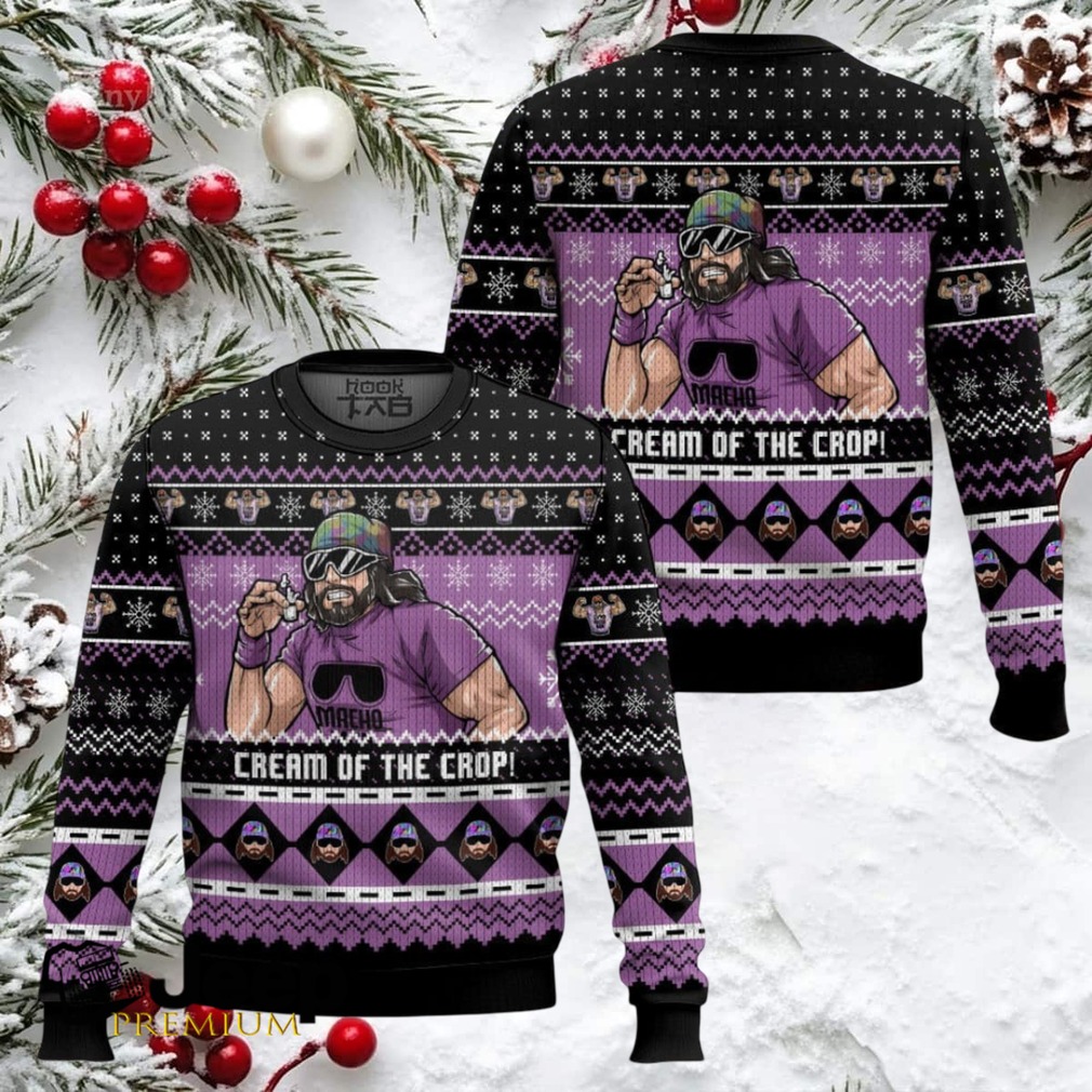 Macho Man Cream Of The Crop WWE Ugly Christmas Sweater Macho Man Cream Of The Crop WWE Ugly Christmas Sweater