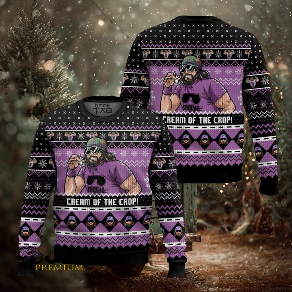 Macho Man Cream Of The Crop WWE Ugly Christmas Sweater Macho Man Cream Of The Crop WWE Ugly Christmas Sweater