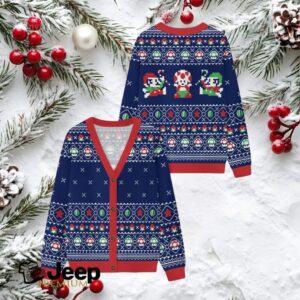Mario Bros Christmas Ugly Cardigan Sweaters Mario Bros Christmas Ugly Cardigan Sweaters