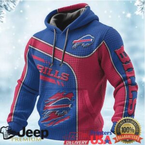 Men's Buffalo Bills Red & Blue Split Team Color Pullover Hoodie