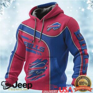 Men's Buffalo Bills Red & Blue Split Team Color Pullover Hoodie