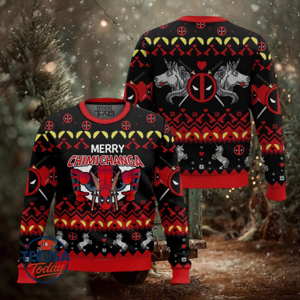 Merry Chimichanga Deadpool Ugly Christmas Sweater Merry Chimichanga Deadpool Ugly Christmas Sweater