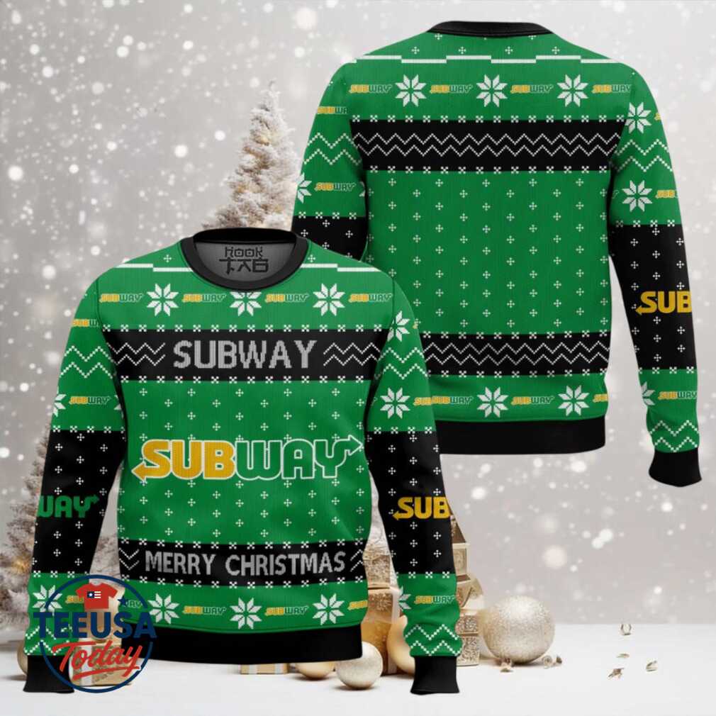 Merry Christmas Subway Fast Food Ugly Christmas Sweater Merry Christmas Subway Fast Food Ugly Christmas Sweater