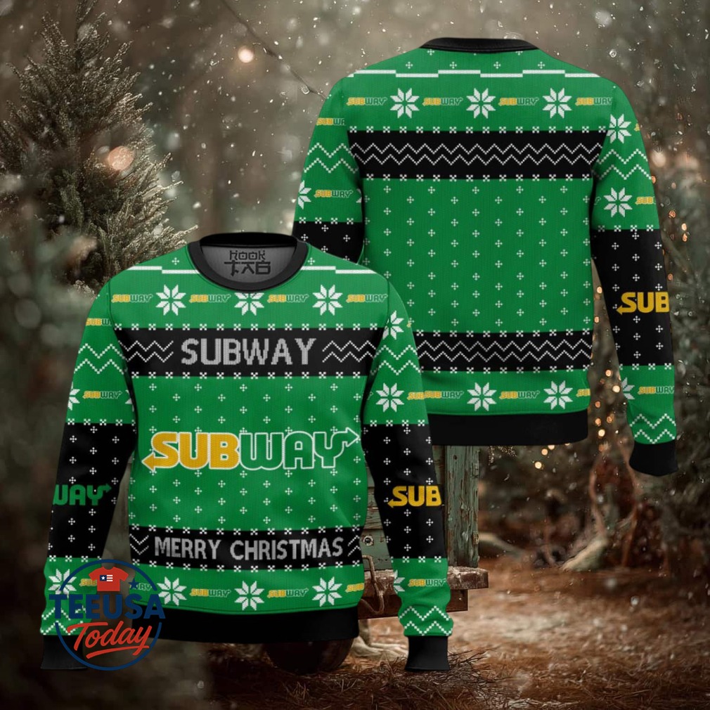 Merry Christmas Subway Fast Food Ugly Christmas Sweater Merry Christmas Subway Fast Food Ugly Christmas Sweater