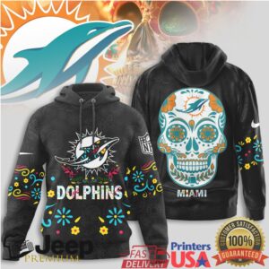 Miami Dolphins Official NFL Dia de los Muertos Limited Editions Hoodie