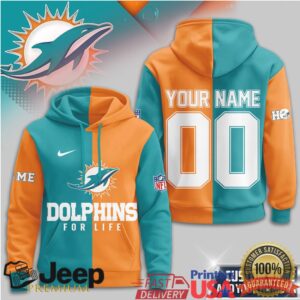 Miami Dolphins Official NFL For Life Hoodie