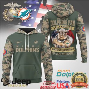 Miami Dolphins Official NFL Marine Veteran Hoodie