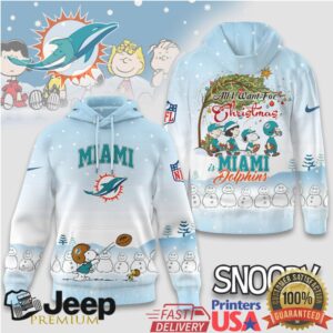 Miami Dolphins Official NFL Peanuts Snow Day Hoodie