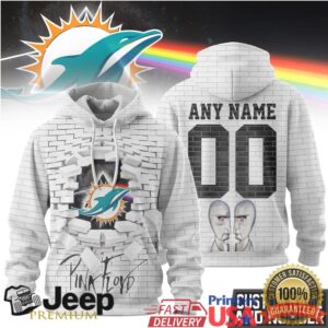 Miami Dolphins Official NFL Pink Floyd 3D Hoodie