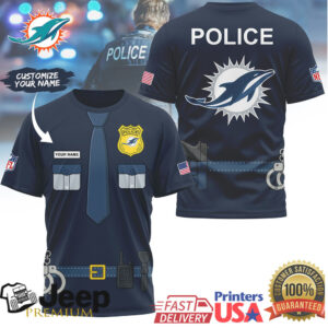 Miami Dolphins Official NFL Police Office Costume 3D Hoodie