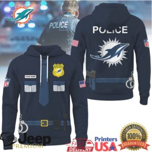 Miami Dolphins Official NFL Police Office Costume 3D Hoodie