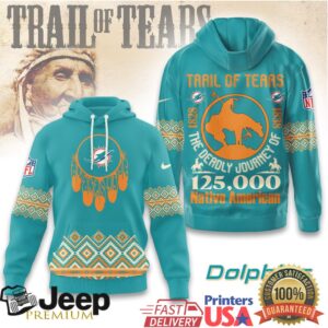 Miami Dolphins Official NFL Trail of Tears 3D Hoodie