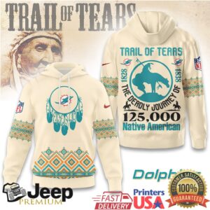 Miami Dolphins Official NFL Trail of Tears 3D Hoodie