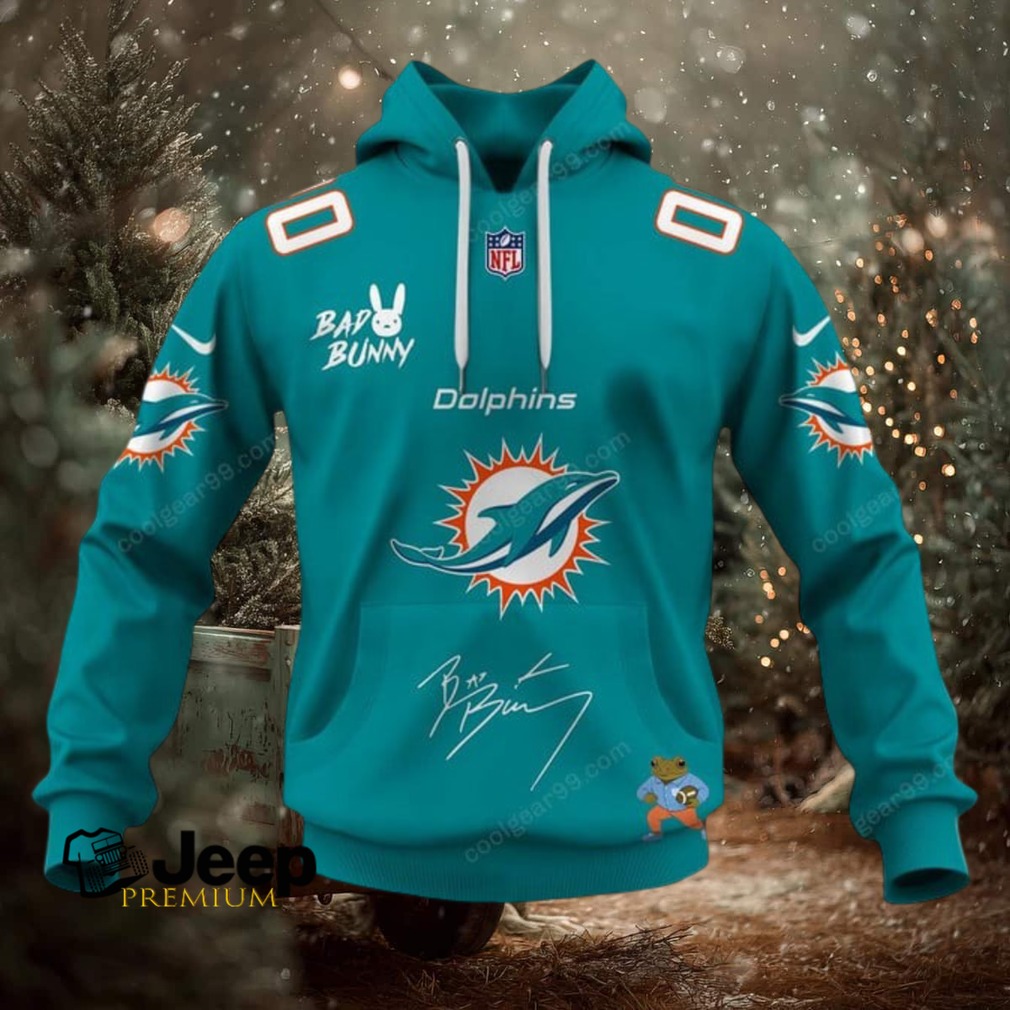 Miami Dolphins x Bad Bunny Super Bowl 2026 NFL Hoodie Miami Dolphins x Bad Bunny Super Bowl 2026 NFL Hoodie