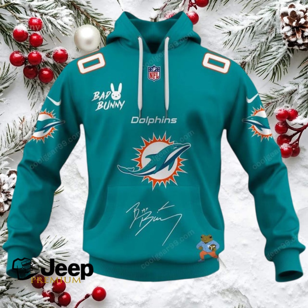 Miami Dolphins x Bad Bunny Super Bowl 2026 NFL Hoodie Miami Dolphins x Bad Bunny Super Bowl 2026 NFL Hoodie