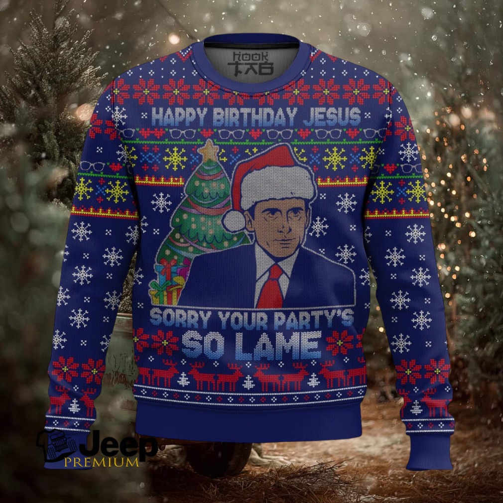 Michael Scott Happy Birthday Jesus The Office Ugly Christmas Sweater Michael Scott Happy Birthday Jesus The Office Ugly Christmas Sweater