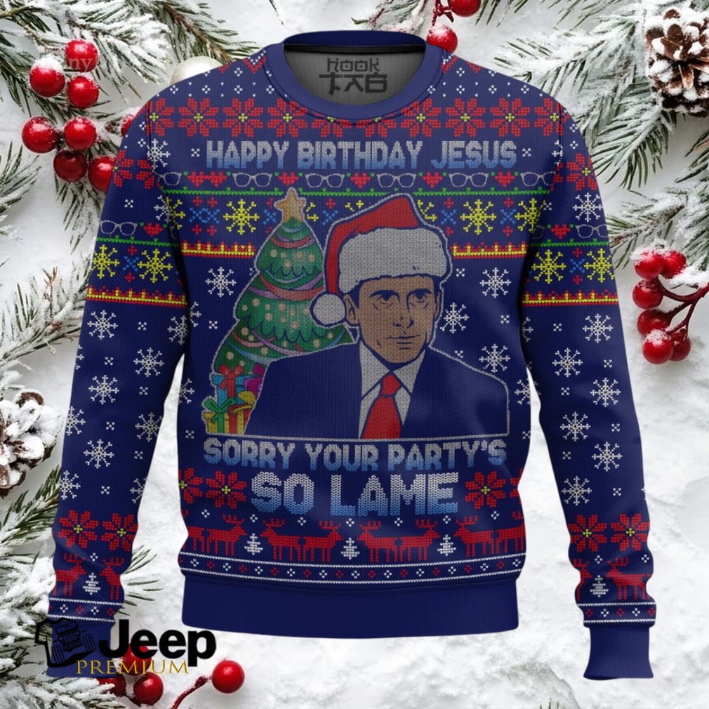 Michael Scott Happy Birthday Jesus The Office Ugly Christmas Sweater Michael Scott Happy Birthday Jesus The Office Ugly Christmas Sweater