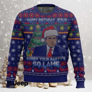 Michael Scott Happy Birthday Jesus The Office Ugly Christmas Sweater