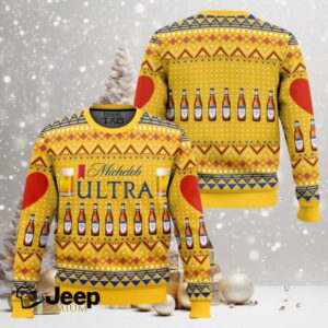 Michelob Ultra Beer Ugly Christmas Sweater
