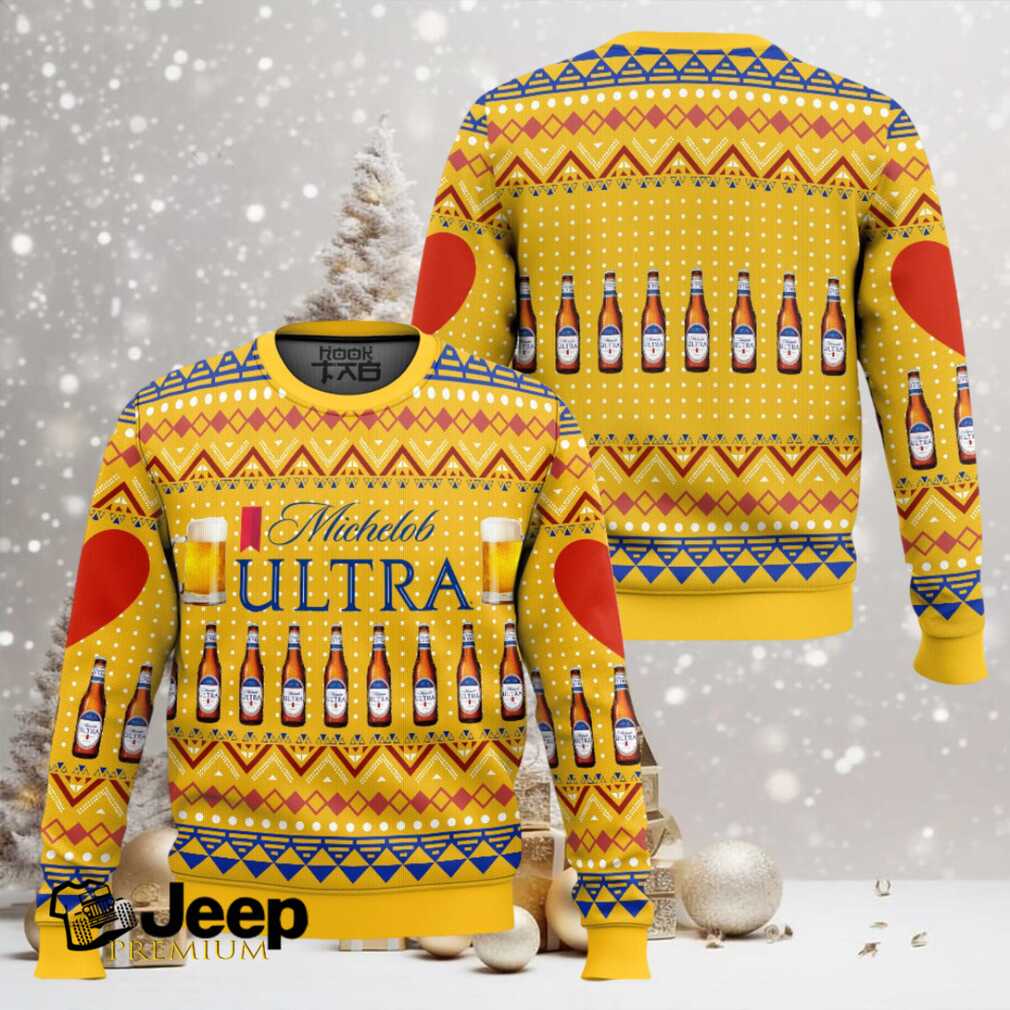 Michelob Ultra Beer Ugly Christmas Sweater Michelob Ultra Beer Ugly Christmas Sweater