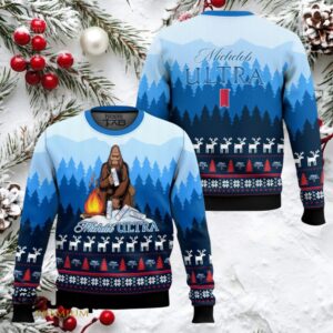 Michelob Ultra Big Foot Ugly Christmas Sweater