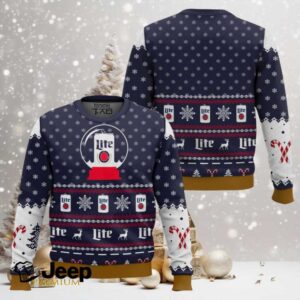 Miller Lite Snow Globe Ugly Christmas Sweater