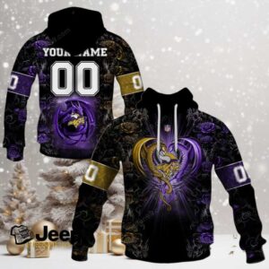 Minnesota Vikings NFL Rose Dragon Custom Name
