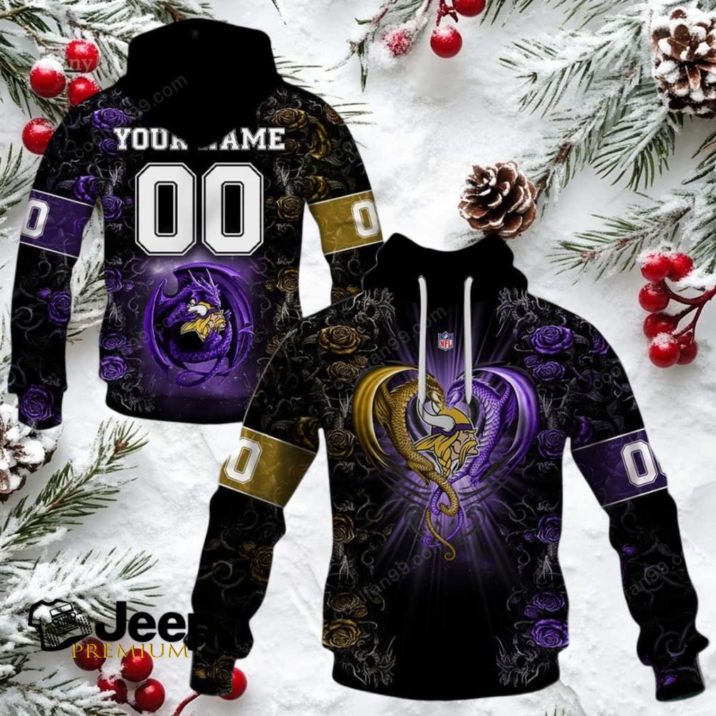 Minnesota Vikings NFL Rose Dragon Custom Name Minnesota Vikings NFL Rose Dragon Custom Name