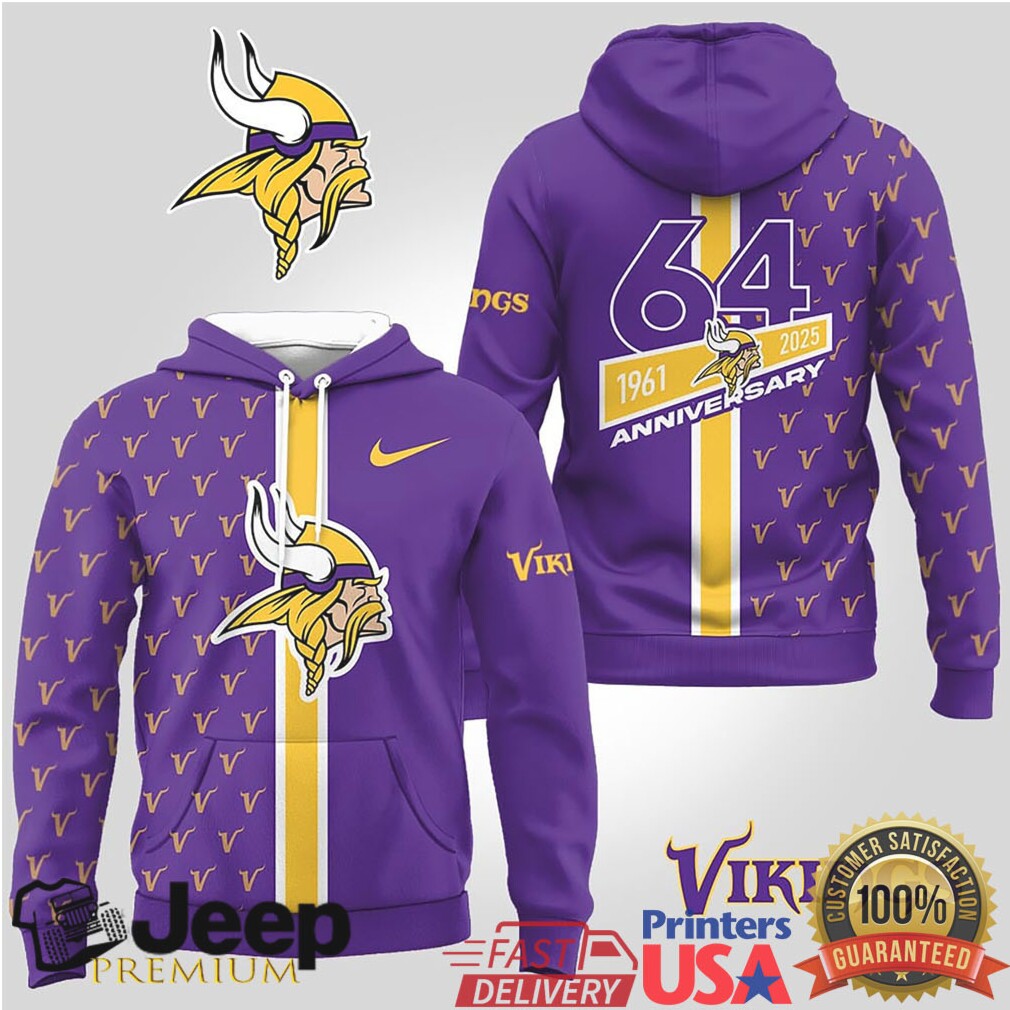 Minnesota Vikings Official NFL Anniversary Celebration Hoodie Minnesota Vikings Official NFL Anniversary Celebration Hoodie