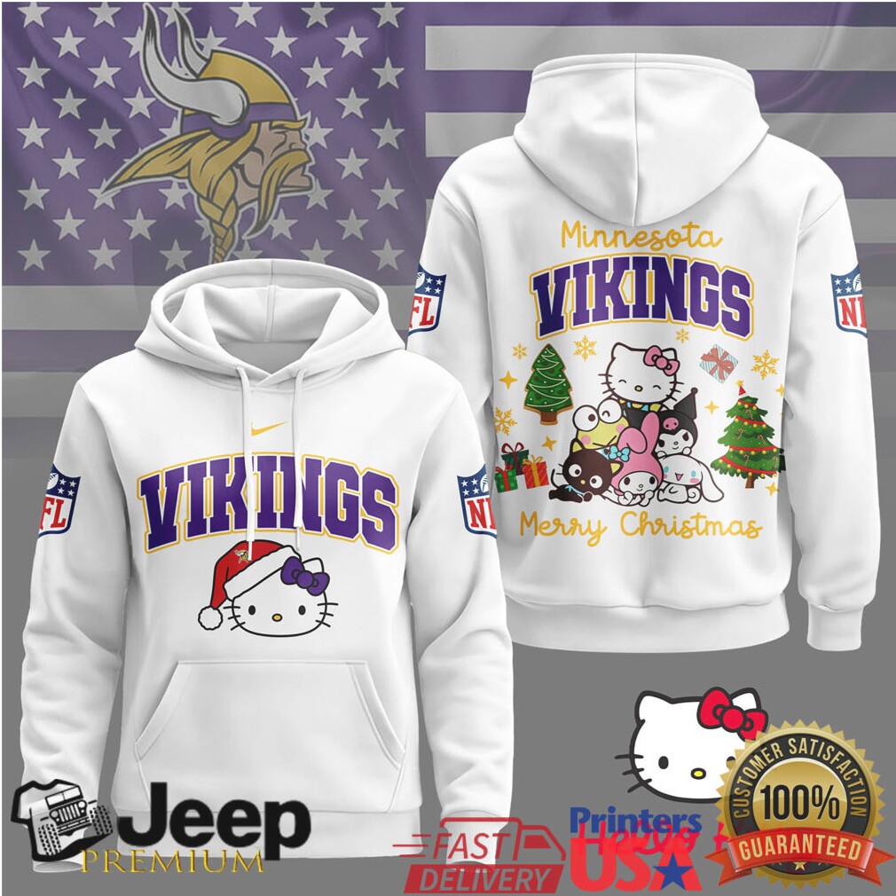 Minnesota Vikings Official NFL Hello Kitty Christmas 3D Hoodie Minnesota Vikings Official NFL Hello Kitty Christmas 3D Hoodie