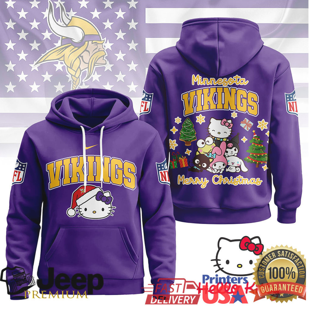 Minnesota Vikings Official NFL Hello Kitty Christmas 3D Hoodie Minnesota Vikings Official NFL Hello Kitty Christmas 3D Hoodie