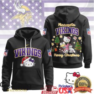 Minnesota Vikings Official NFL Hello Kitty Christmas 3D Hoodie
