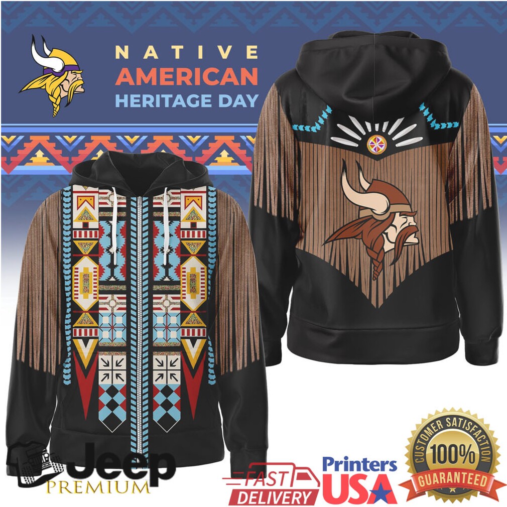 Minnesota Vikings Official NFL Native American Pattern 3D Zip Hoodie Minnesota Vikings Official NFL Native American Pattern 3D Zip Hoodie